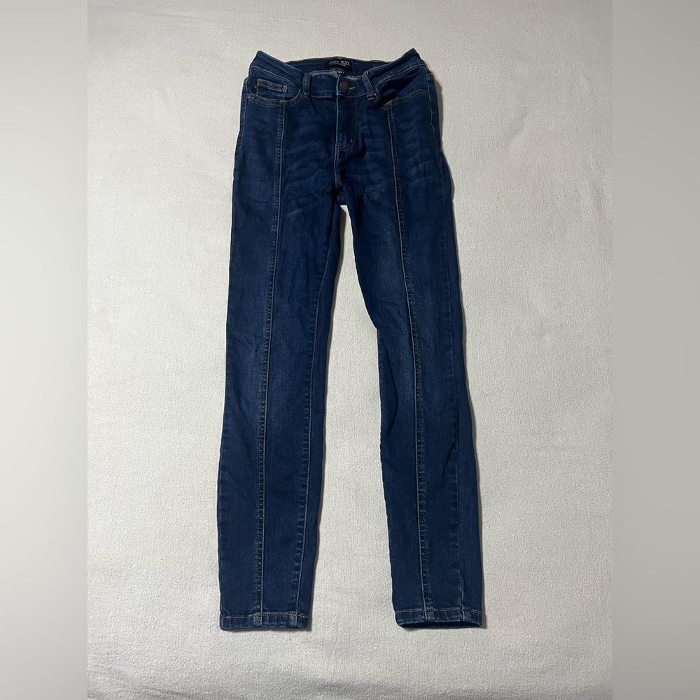 Judy Blue 5/27 (27x27) Blue Mid Rise‎ Skinny Stretch Mid Seam Stitch Denim Jeans